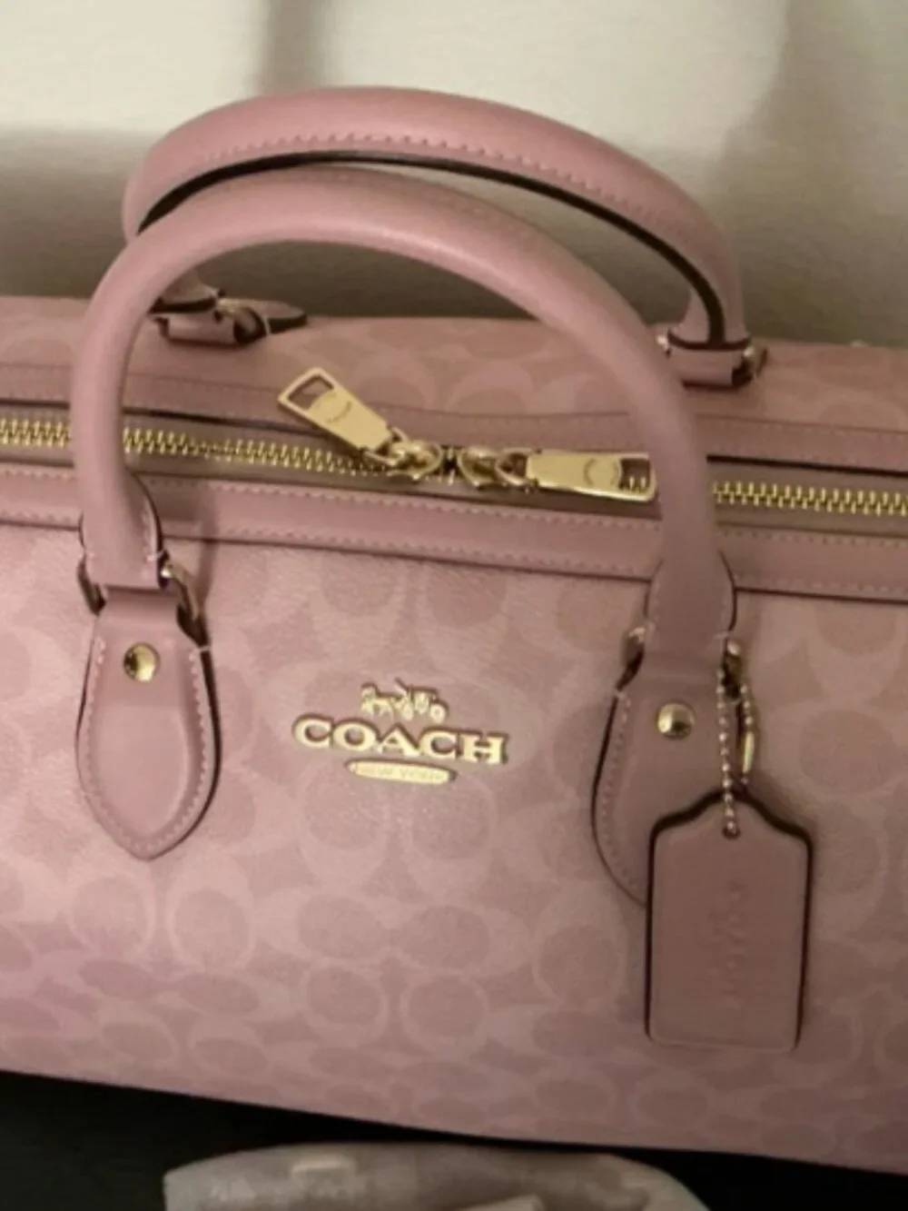 Like New Coach Large Powder Pink Rowan - Picture 2 of 9
